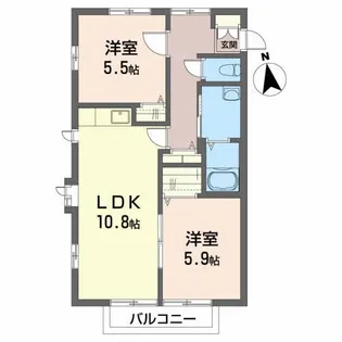 ベルデ・アルカディアE【2階】の間取り