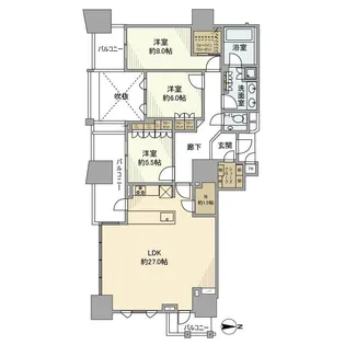 プラウドタワー名駅【23階】の間取り