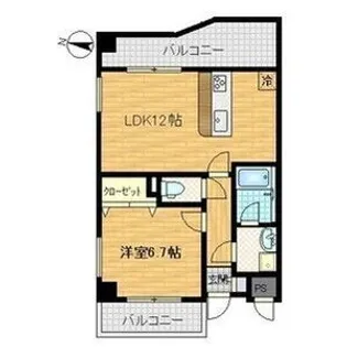 ロジュマン浪速【7階】の間取り