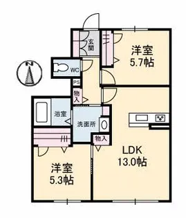 シャーメゾンN【1階】の間取り
