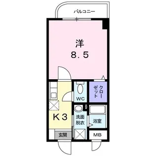 ホワイトバレー八幡駅前【2階】の間取り