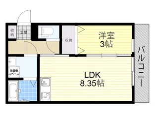 ソウザ甲斐田【1階】の間取り