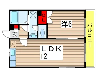 カトレアハイツ園生C【2階】の間取り