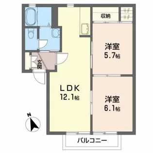 ラルジュ・コートI【2階】の間取り