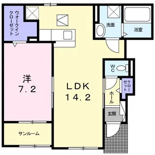 プティ フォレスタ柏原【1階】の間取り