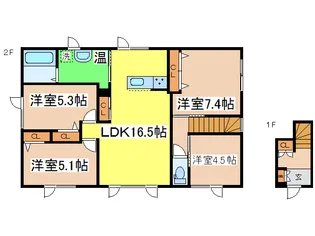 文苑3 55 13テラスハウス【1階】の間取り