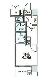 ウイングコート横浜【3階】の間取り