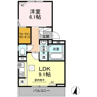サウスコートS C・D棟 D棟【1階】の間取り