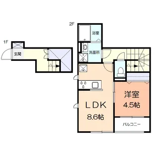 メゾンブルークレール【2階】の間取り