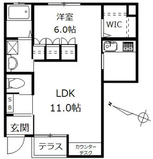 メゾンクレール【1階】の間取り