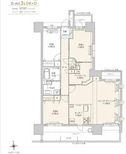 アンピール新町【4階】の間取り