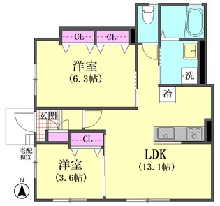 Ginos South【1階】の間取り