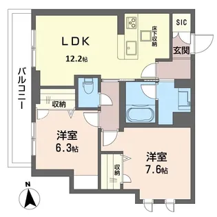 スカイ ガーデン【1階】の間取り