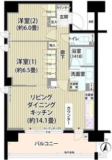 ガーデニエール砧レジデンス【1階】の間取り