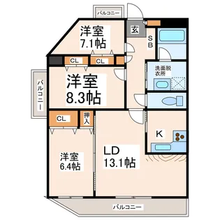 ホワイトステージ城西【6階】の間取り