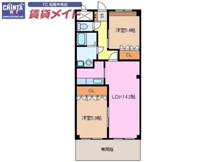 アシューレC【1階】の間取り