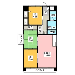 ルージュ小牧・アルデール【5階】の間取り
