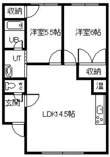 サンピア渡辺II【1階】の間取り