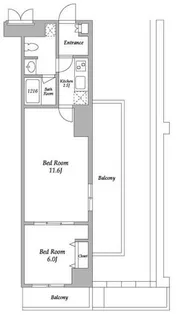 エスティメゾン東新宿【5階】の間取り