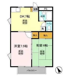 プリオールB【1階】の間取り