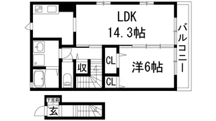 ヴィラージュ桜ガ丘【2階】の間取り