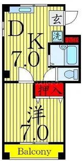 第1アサヒハイツ【3階】の間取り