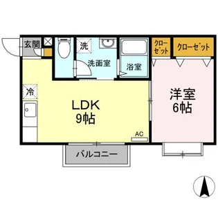 パセオメルベーユ【1階】の間取り