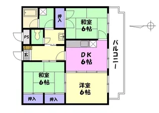 レジデンス西霞【武蔵】【3階】の間取り