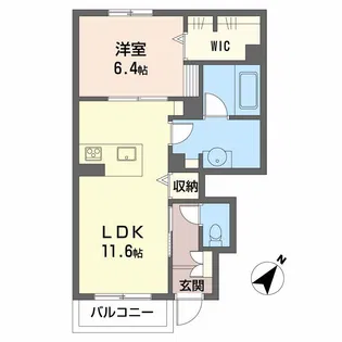 エスポワール戸坂山崎【1階】の間取り