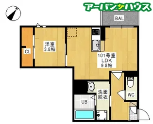GRANDTIC 西阿知【1階】の間取り