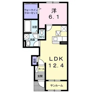 ユニヴェールの風【1階】の間取り