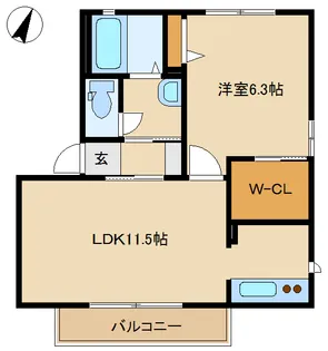 ピパ・トールA【1階】の間取り