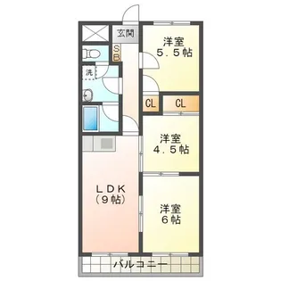 パークサイド鈴鹿【1階】の間取り