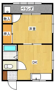 第2三保荘【1階】の間取り