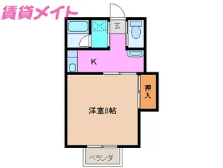 コーポ三喜B【1階】の間取り