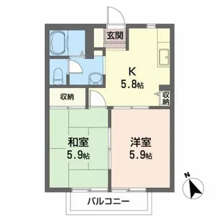 ディアス安積A【1階】の間取り