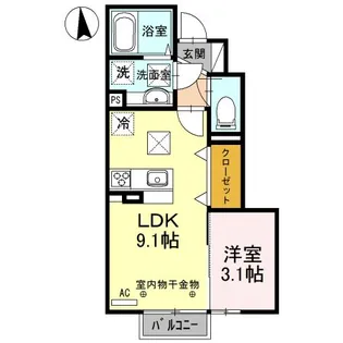 グラン コンフォレア【1階】の間取り