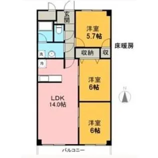 プロミネント四日市【8階】の間取り