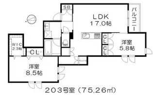 グランウェスト【2階】の間取り