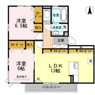プルーニャ A棟【3階】の間取り