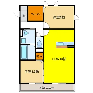 岐阜県羽島郡笠松町米野【アパート】の間取り