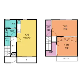 ラ・ルミエルB C【1階】の間取り