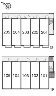 レオパレスタートルクレインII【2階】の間取り