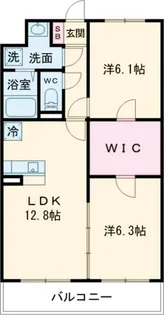 2LDKの間取り画像