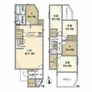 神奈川県横浜市神奈川区西寺尾3【一戸建】の間取り