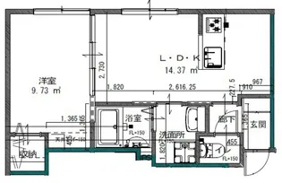 1LDKの間取り画像