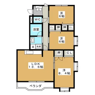 ファミール二子【3階】の間取り