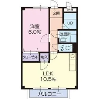 愛知県尾張旭市新居町上の田【アパート】の間取り