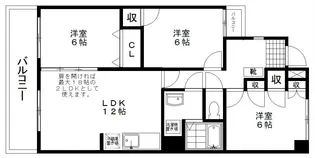 ファミール千里丘【1階】の間取り