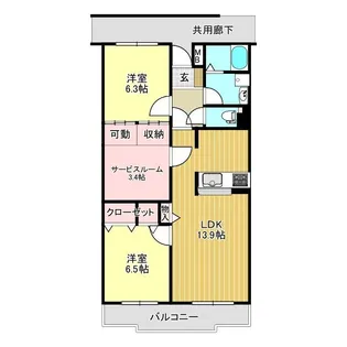 ソレイユM【3階】の間取り